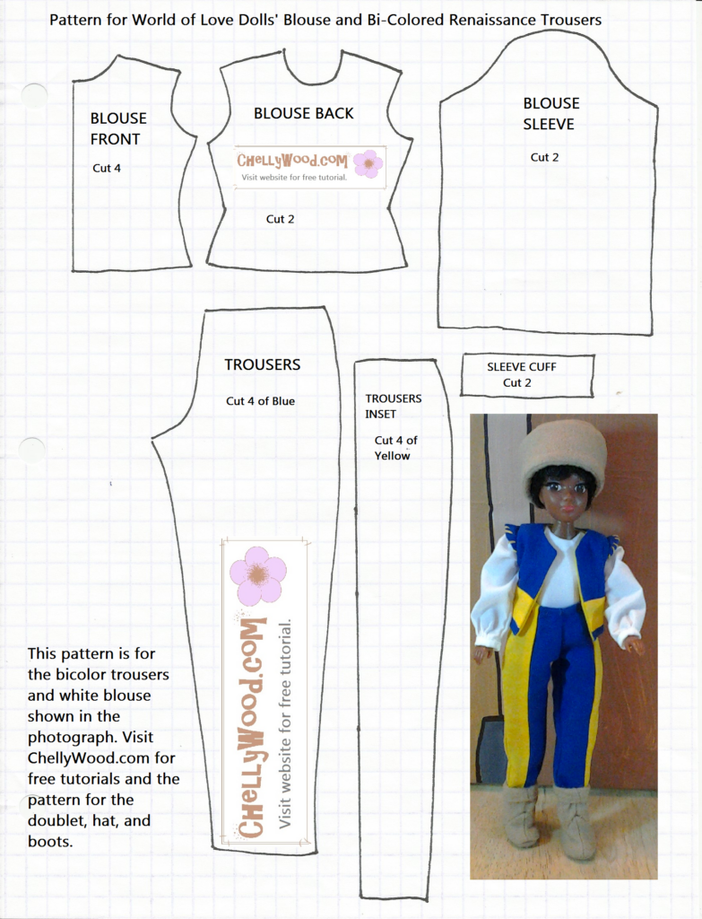 Free Printable dollclothes Patterns For 8 inch dollhouse dolls ChellyWood Free Doll Clothes Patterns