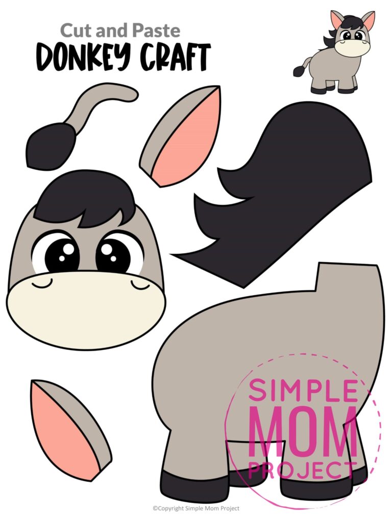 Free Printable Donkey Craft Template Simple Mom Project