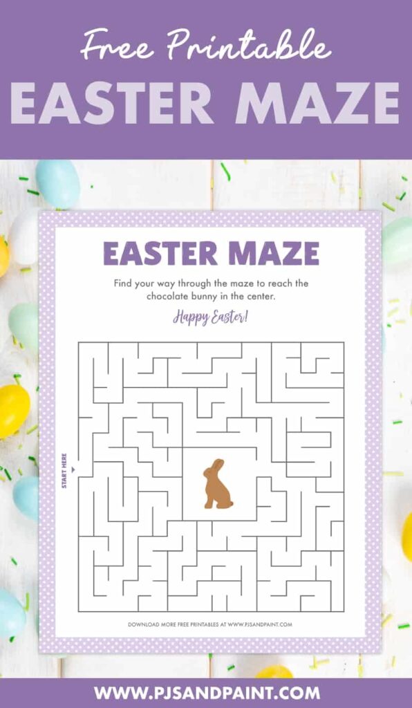 Free Printable Easter Maze Easter Games And Activities Pjs And Paint