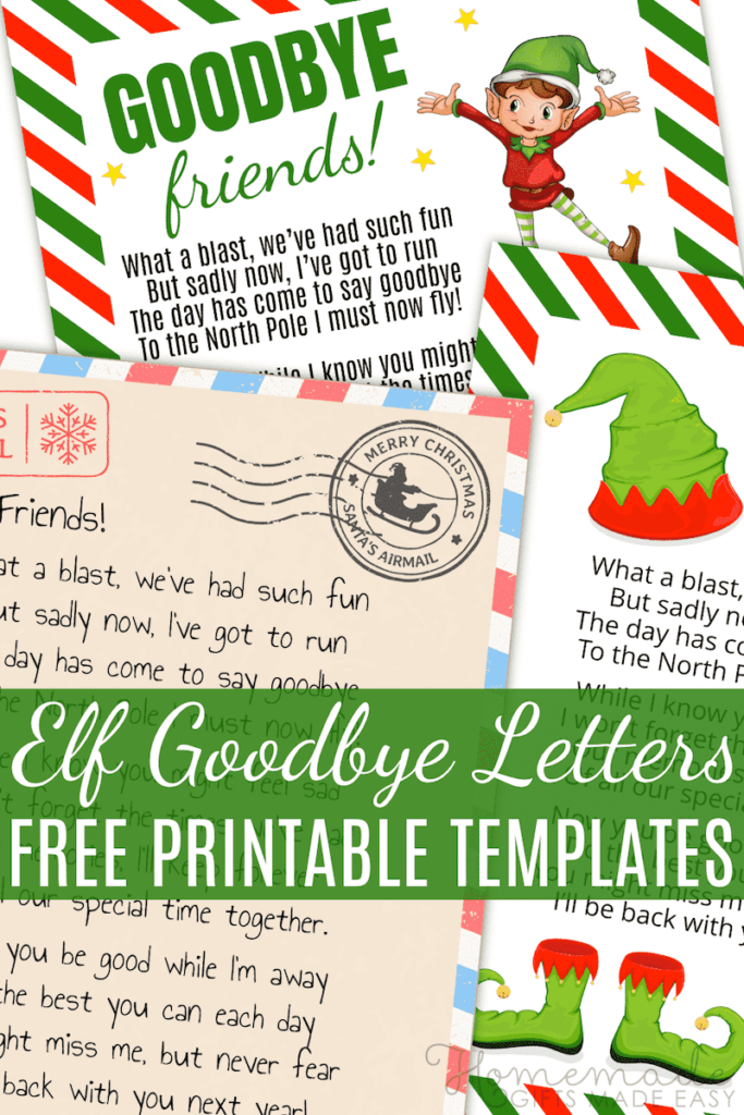 Free Printable Elf On The Shelf Goodbye Letter