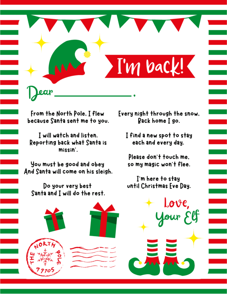 Free Printable Elf On The Shelf Welcome Letter