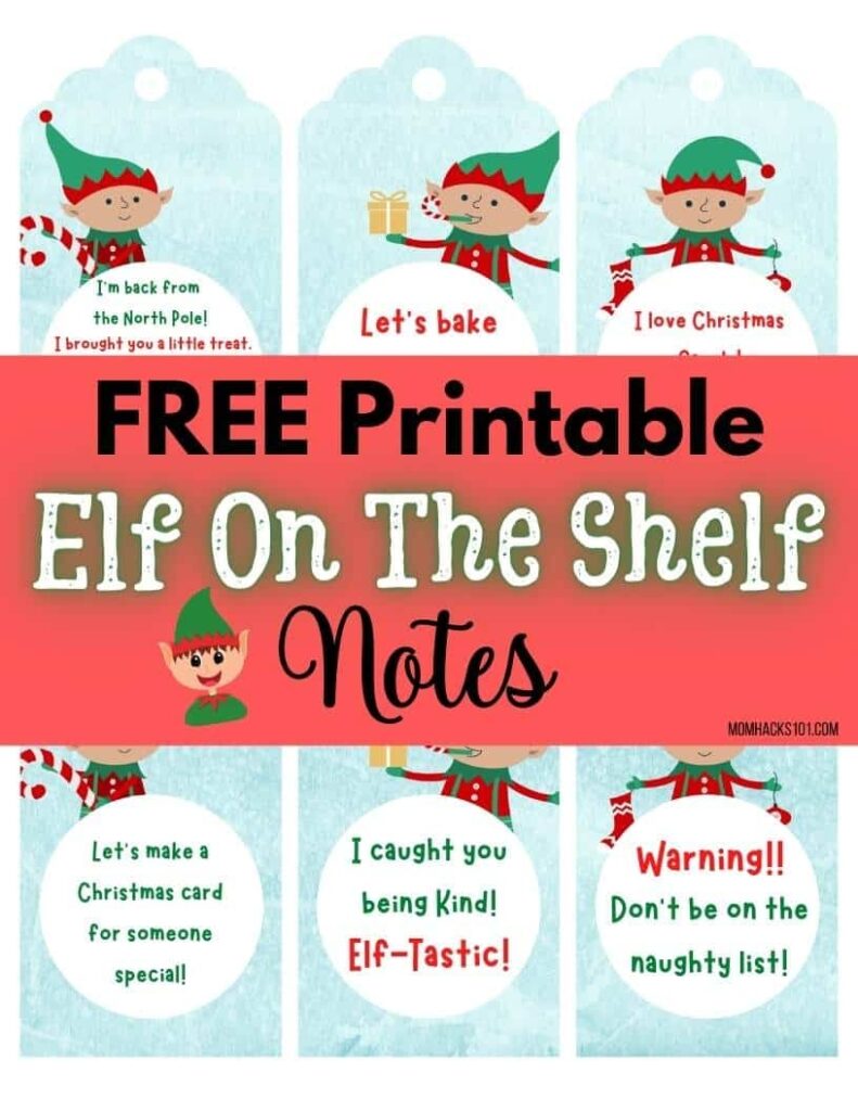 FREE Printable Elf On The Shelf Notes Mom Hacks 101