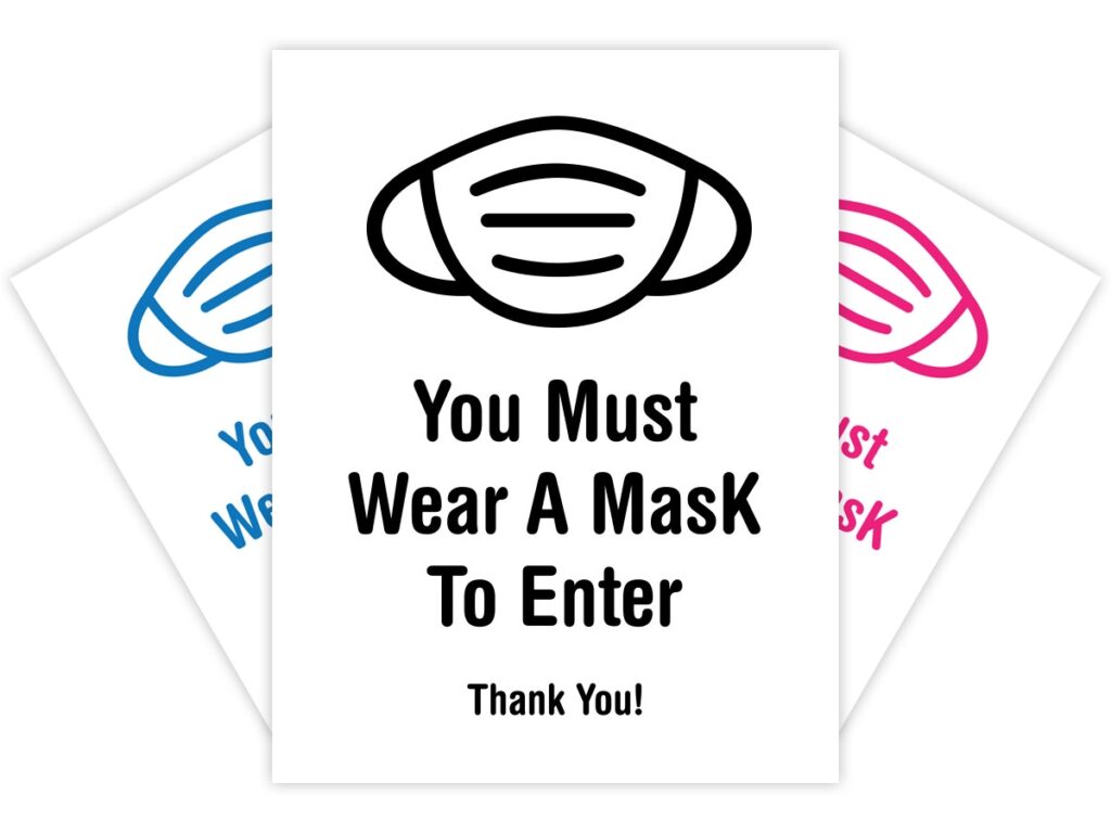 Free Printable Face Mask Safety Signs In 8 Colors Posts