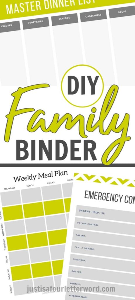 FREE Printable Family Binder Sheets Just Is A Four Letter Word