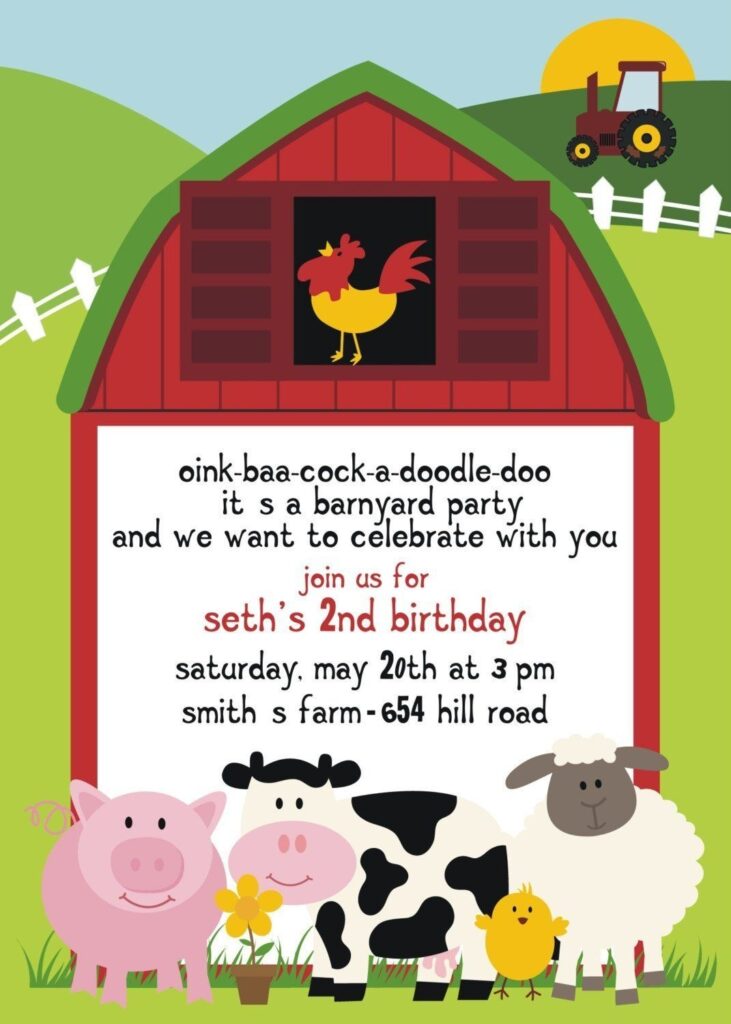 Blank Free Printable Farm Birthday Invitations