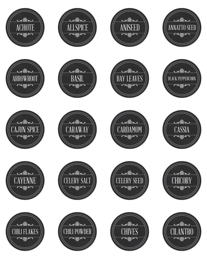 Free Printable Farmhouse Herb And Spice Labels The Cottage Market