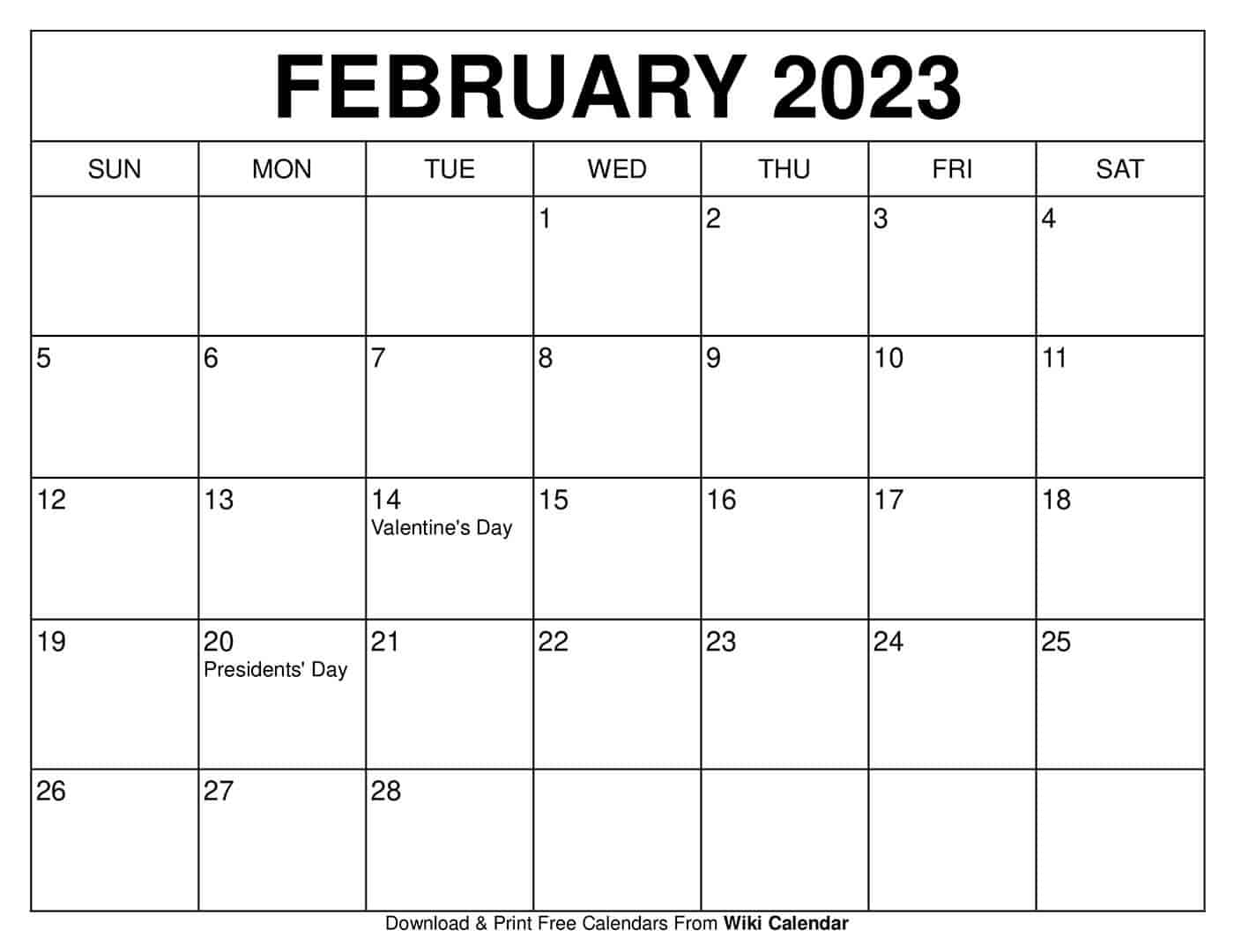 Free Printable February 2023 Calendar Templates With Holidays Wiki Calendar