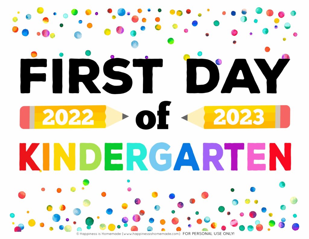 Free Printable First Day Of School Signs 2022 23 Happiness Is Homemade