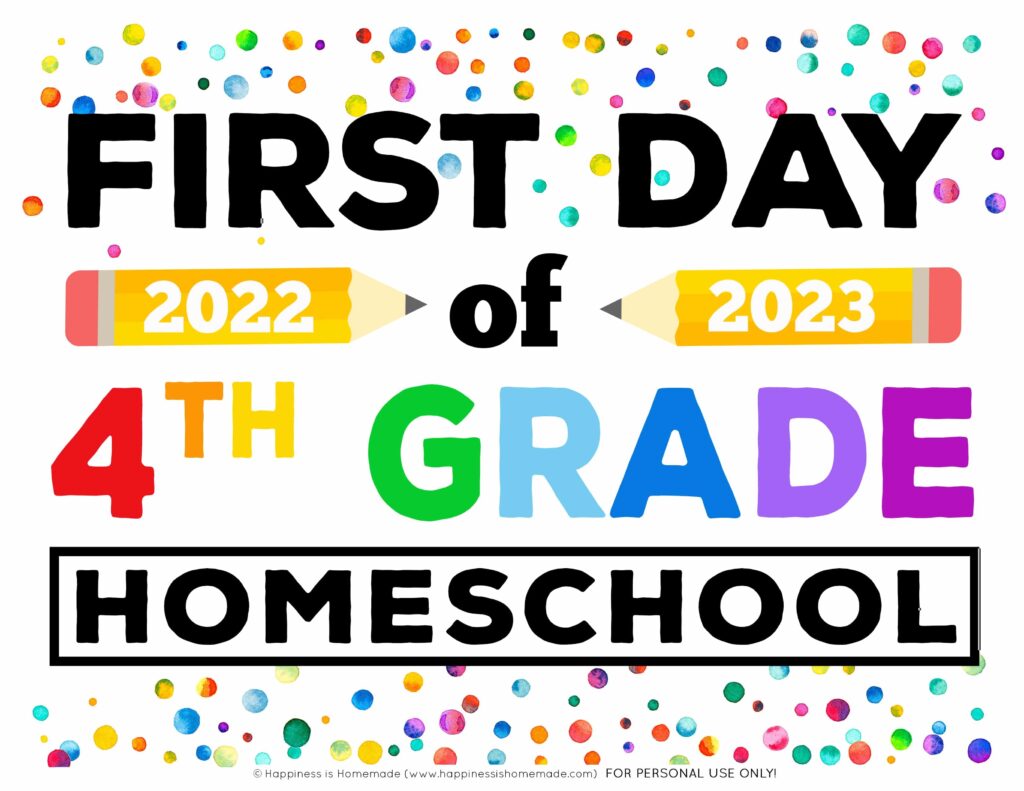 Free Printable First Day Of School Signs 2022 23 Happiness Is Homemade