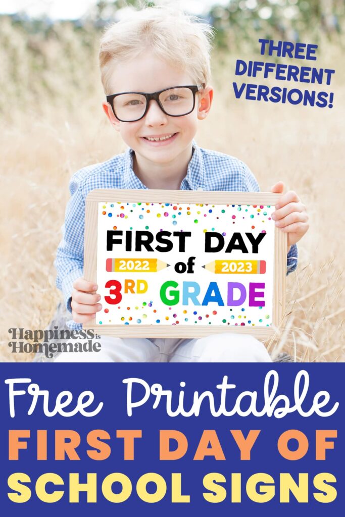 Free Printable First Day Of School Signs 2022 23 Happiness Is Homemade