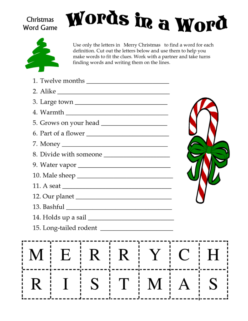 Free Printable Christmas Games And Puzzles For Adults Free Printable