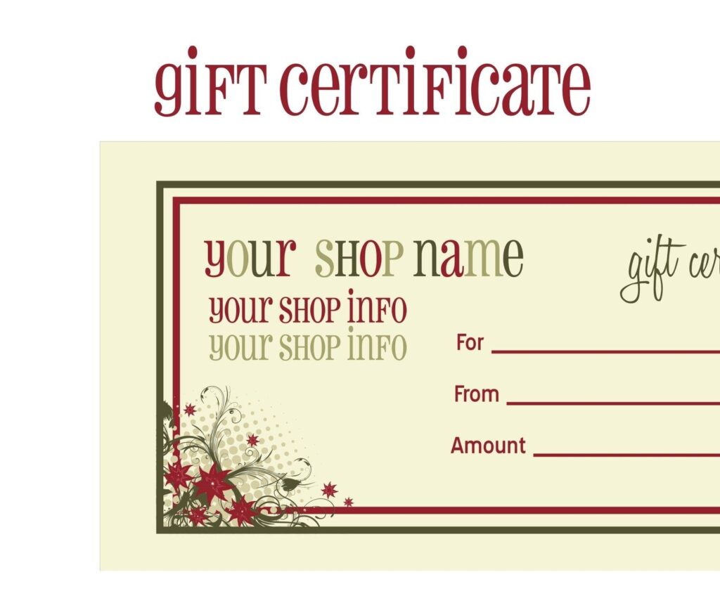 Free Printable Gift Certificate Template Free Gift Certificate Template Christmas Gift Certificate Template Gift Certificate Template Word