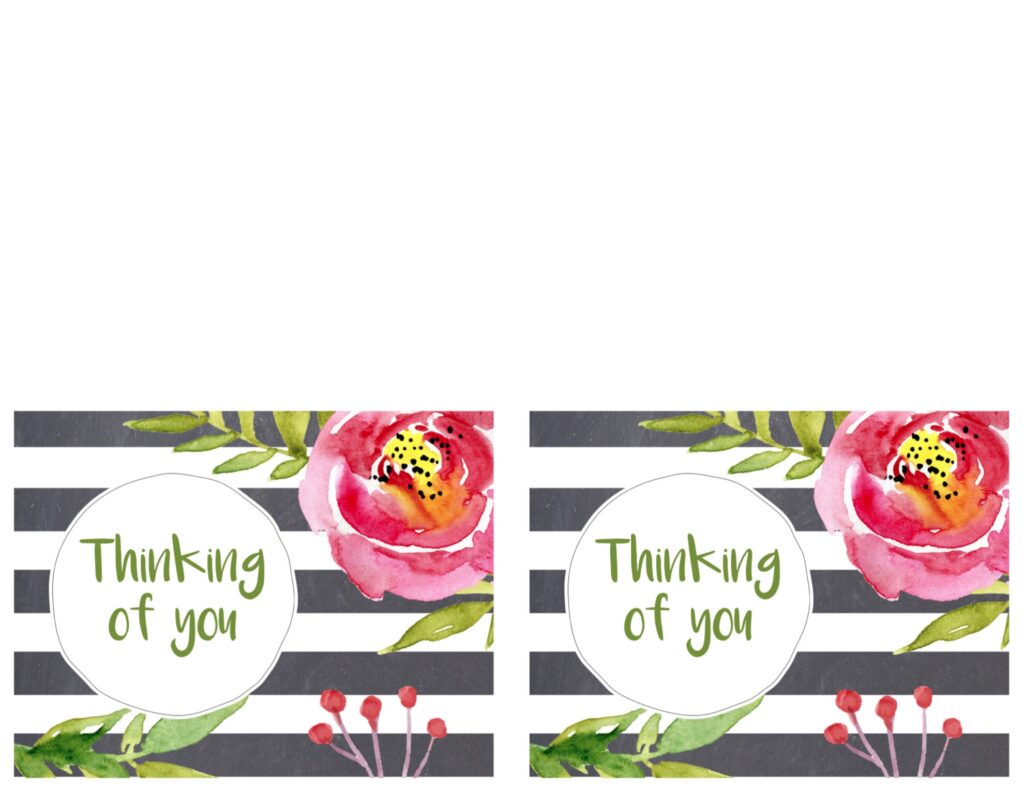 Free Printable Greeting Cards Thank You Thinking Of You Birthday Paper Trail Design
