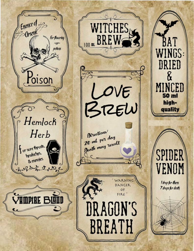 Free Printable Printable Apothecary Labels