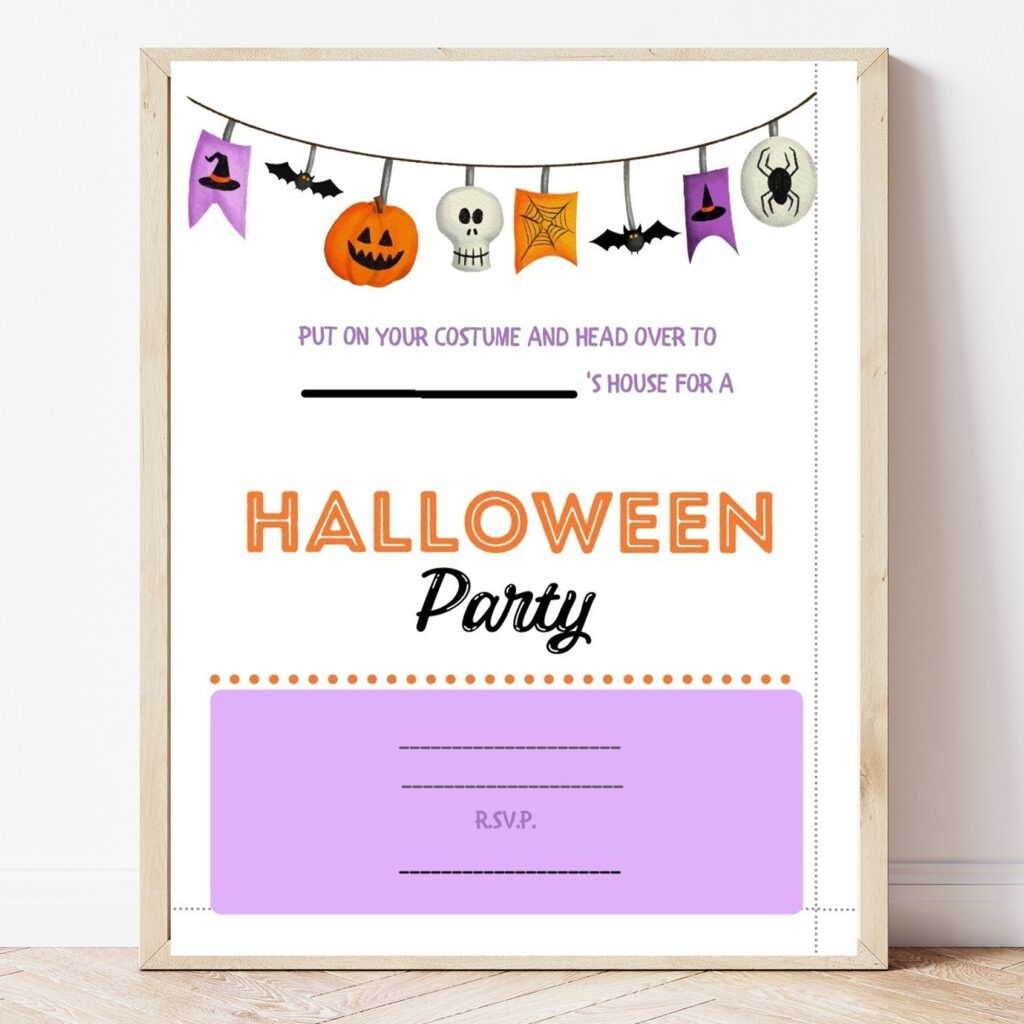 Free Printable Halloween Party Invitation Sweet Pea