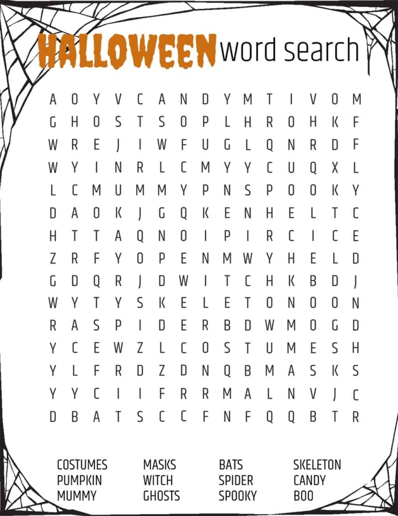 Free Printable Halloween Word Search Pretty Providence