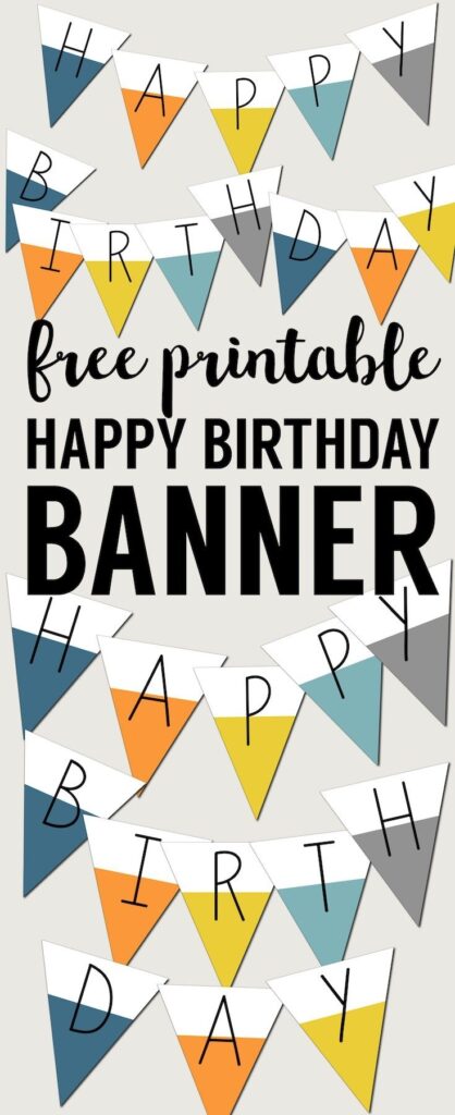 Free Printable Happy Birthday Banner Paper Trail Design Happy Birthday Banner Printable Diy Birthday Banner Birthday Banner Template