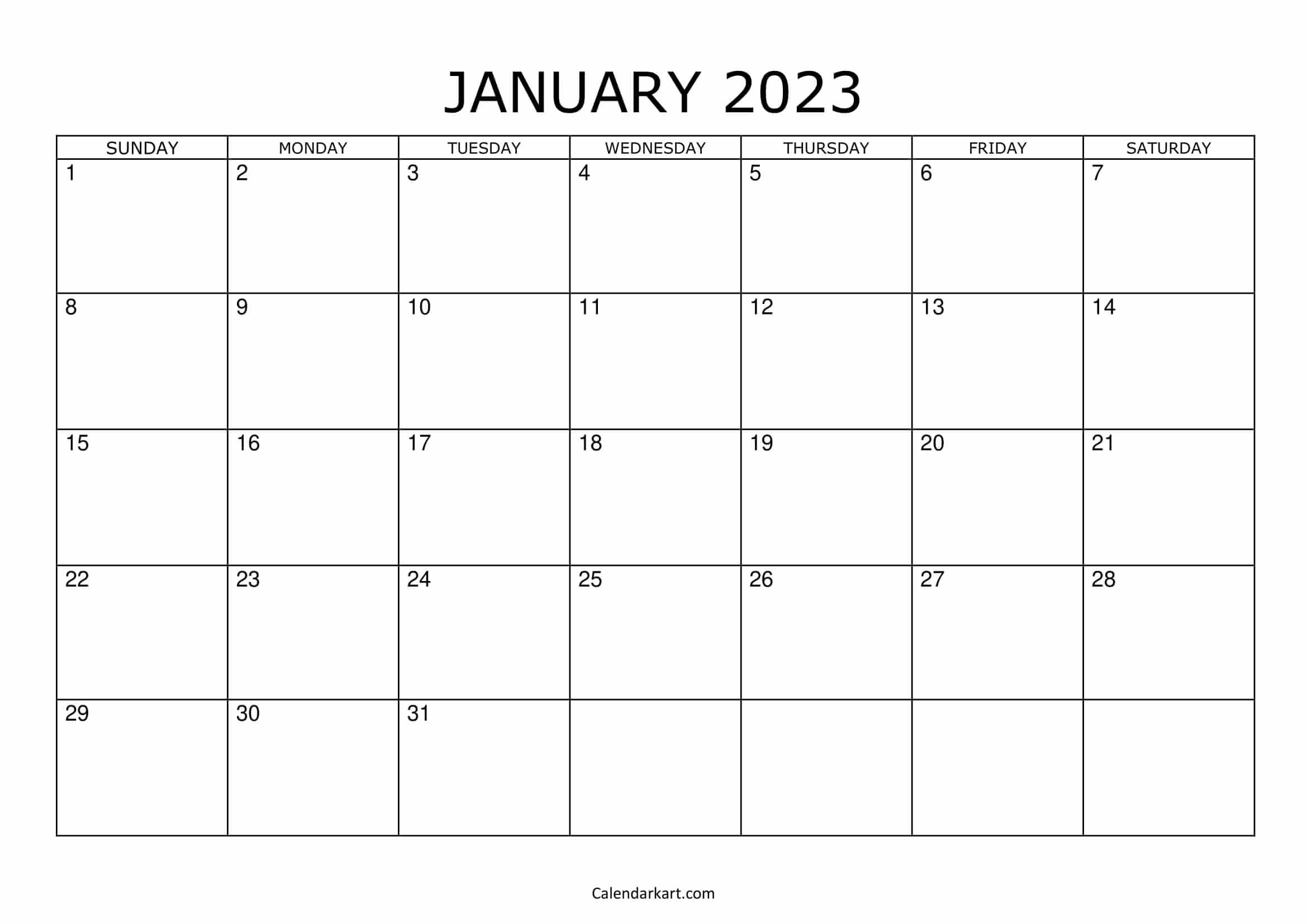 2023 Fillable Printable Calendar
