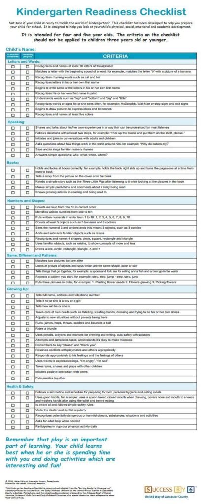 Free Printable Kindergarten Readiness Checklist PDF Sheets For 2022 Kindergarten Readiness Checklist Kindergarten Readiness Kindergarten Checklist