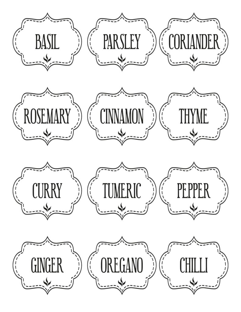 Free Printable Kitchen Spice Labels The Graffical Muse Pantry Labels Printable Pantry Labels Template Labels Printables Free