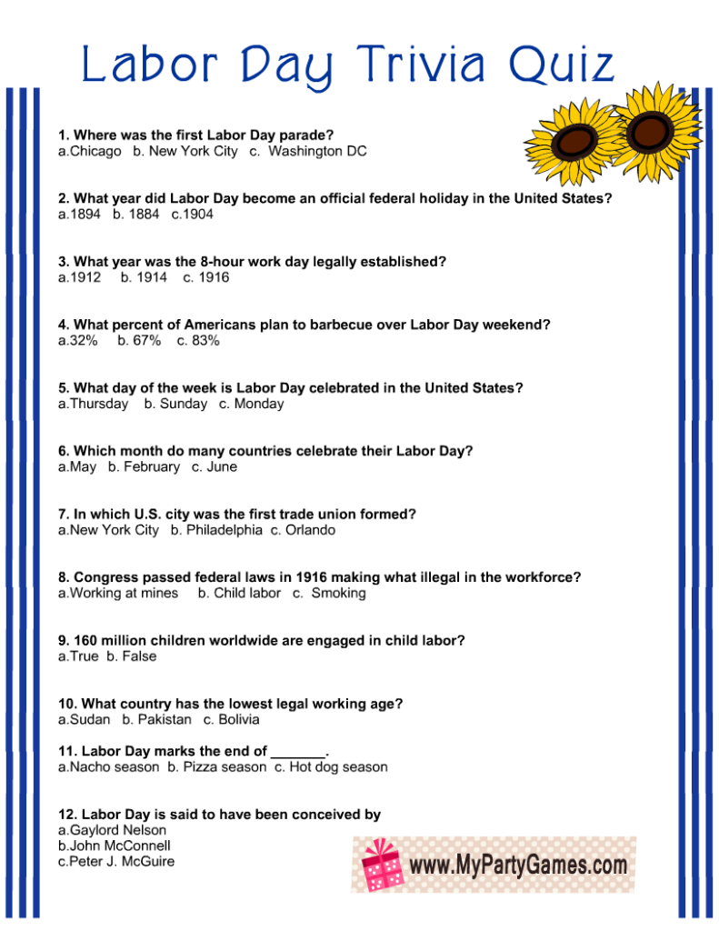 Free Printable Trivia Questions And Answers Pdf