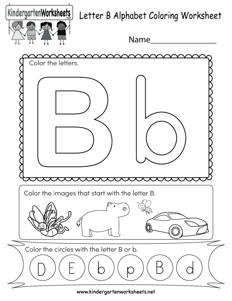 Free Printable Letter B Coloring Worksheet For Kindergarten