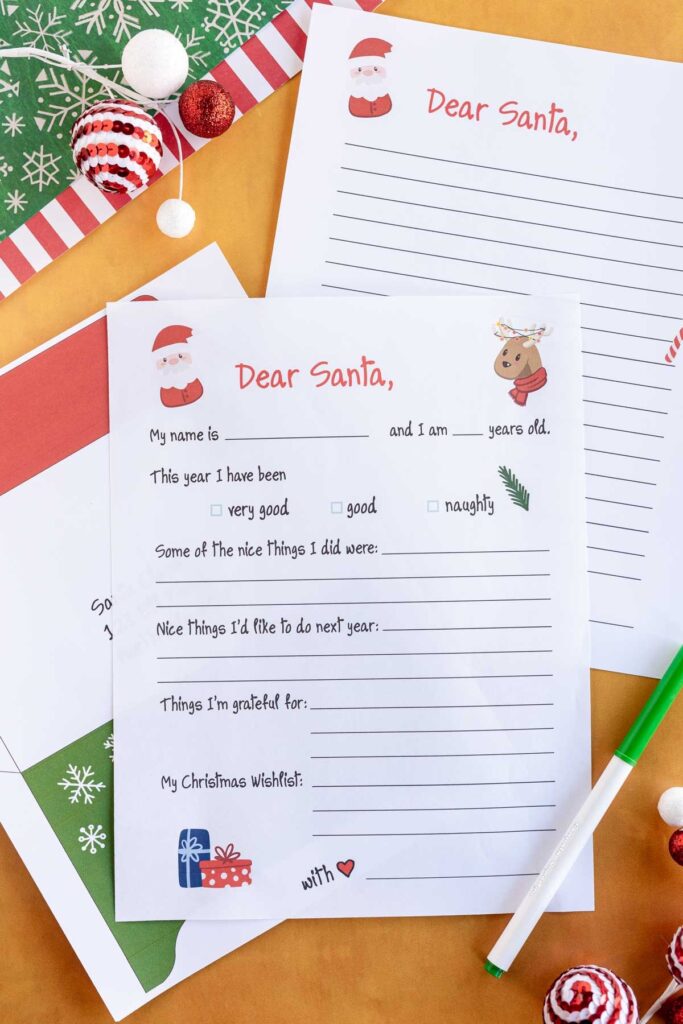 Free Printable Letter To Santa Templates For Kids Play Party Plan