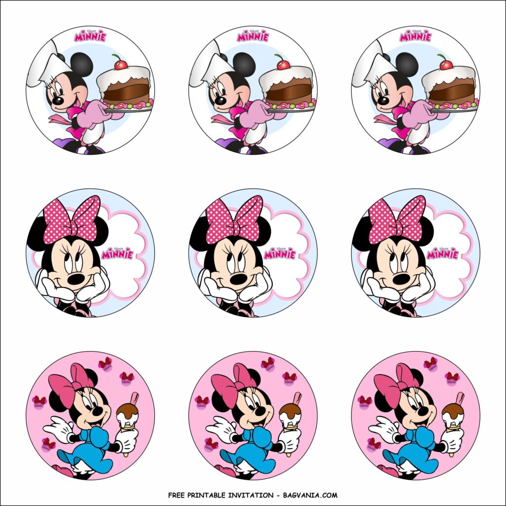 Free Printable Lovely Minnie Mouse Birthday Party Kit Templates Minnie Mouse Cupcake Toppers Minnie Mouse Birthday Party Minnie Mouse Printables Free