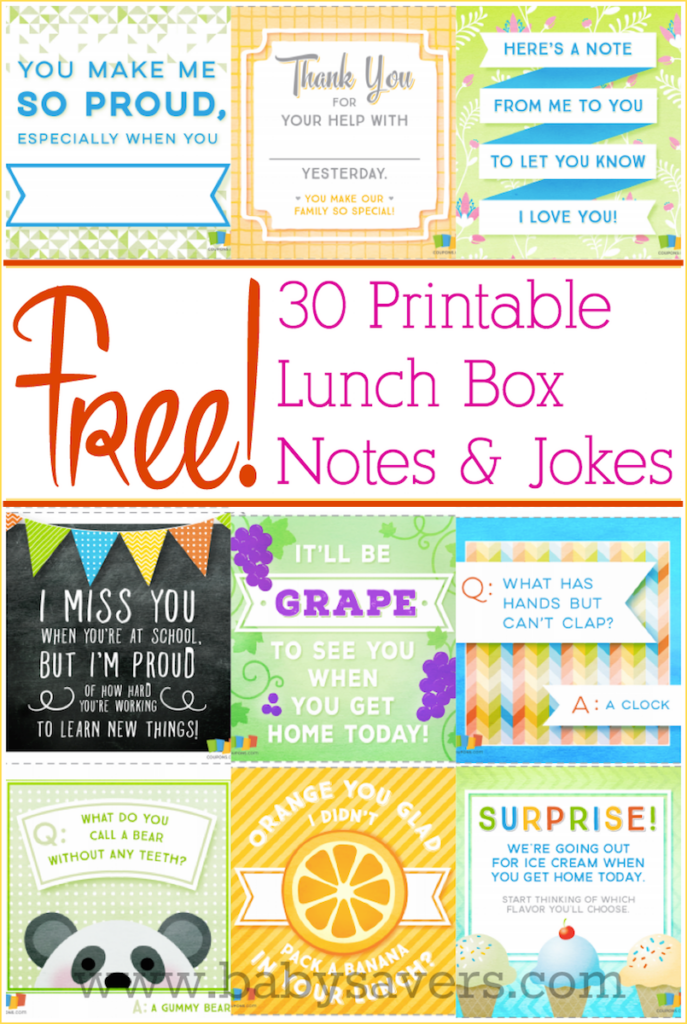 Free Printable Lunch Box Notes And Jokes For All Ages Printable Lunch Box Notes School Lunch Notes Notes For Kids Lunches