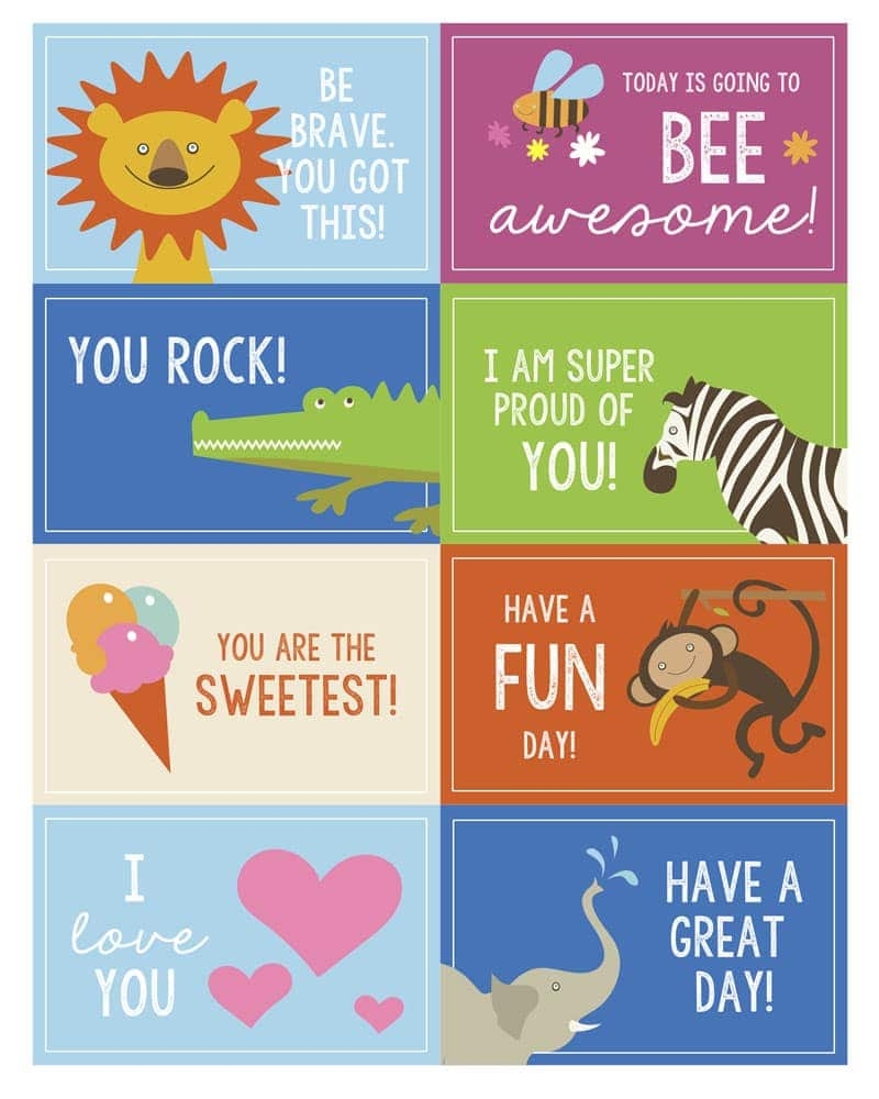 FREE Printable Lunch Box Notes Jokes Lil Luna