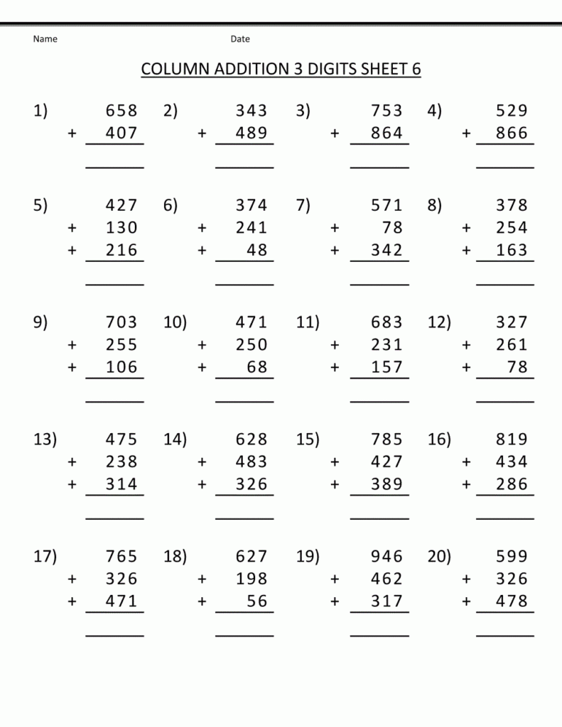 Free Math Worksheet Printables Free Printable Templates