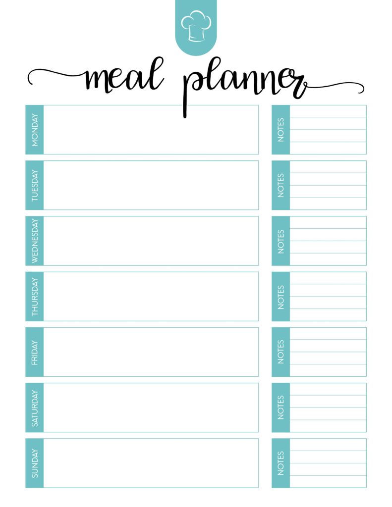 Free Printable Meal Planner Set The Cottage Market