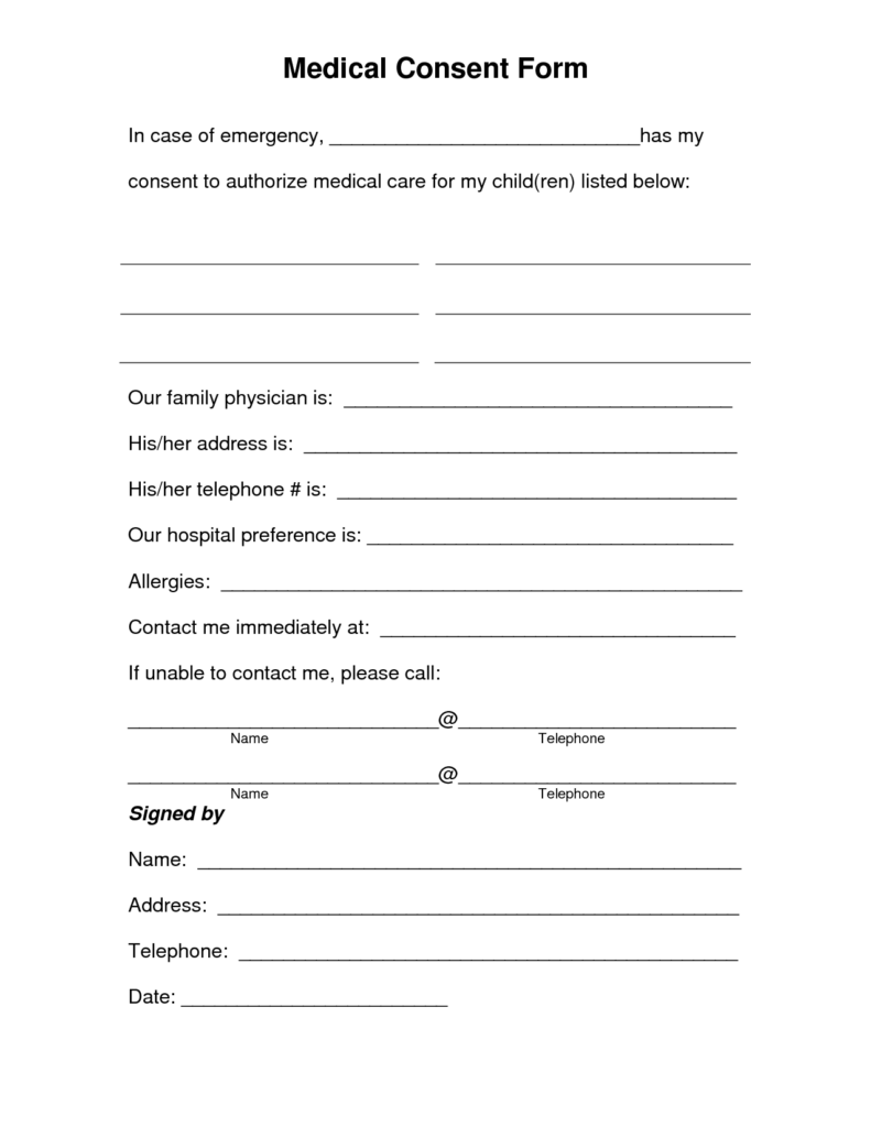 Free Printable Medical Consent Form Free Medical Consent Form childcarebusiness Child Travel Consent Form Children s Medical Travel Consent Form