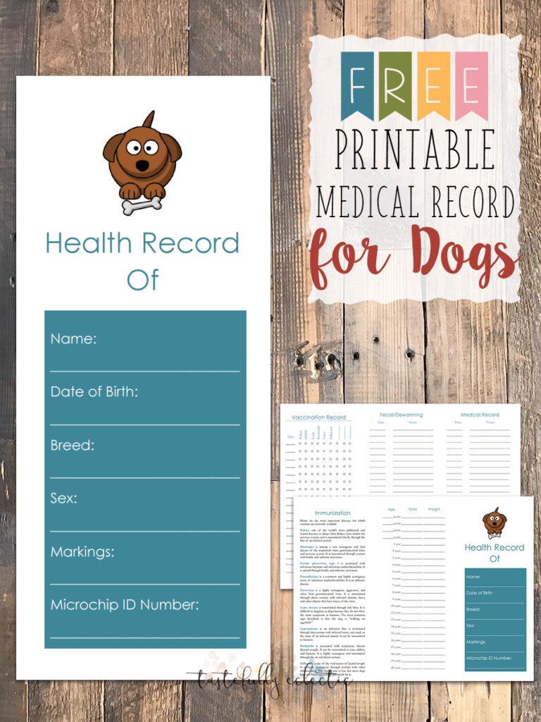 Free Printable Pet Vaccination Record