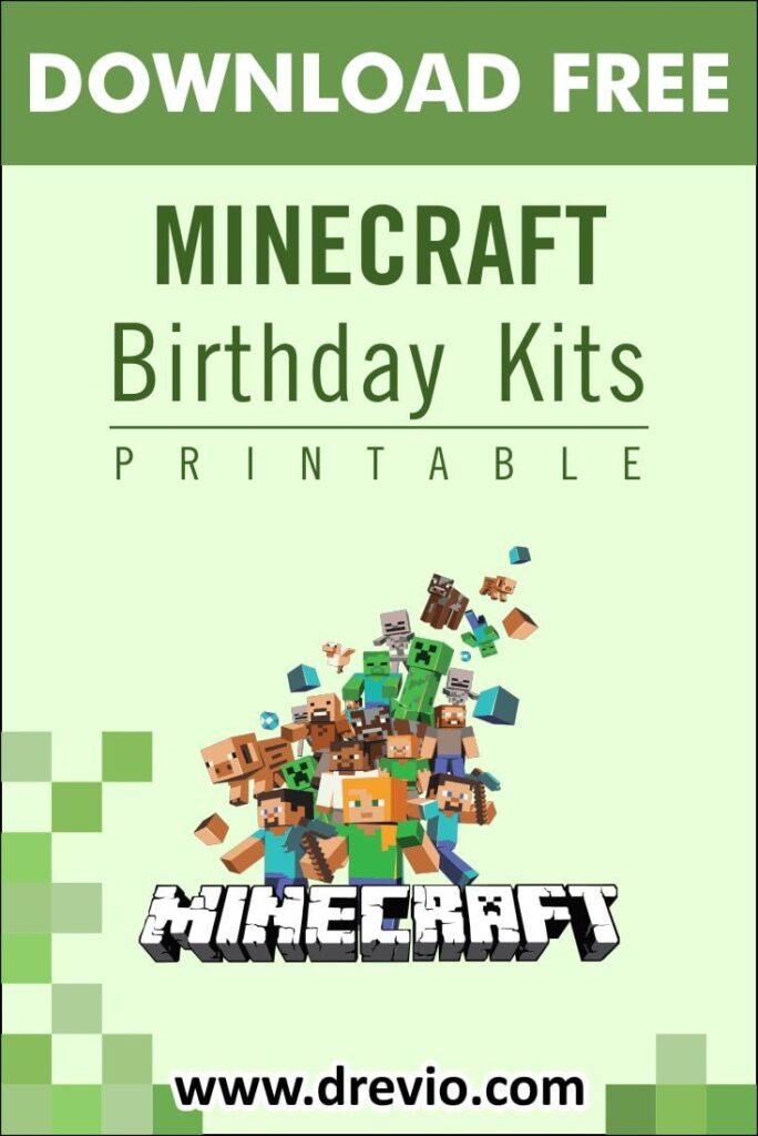FREE PRINTABLE Minecraft Birthday Party Kits Templates Download Hundreds FREE PRINTABLE Birthday Invitation Templates