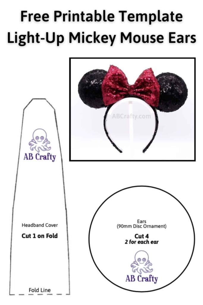 Free Printable Minnie Mouse Ears Template Diy Mickey Mouse Ears Mickey Mouse Headband Disney Ears Headband