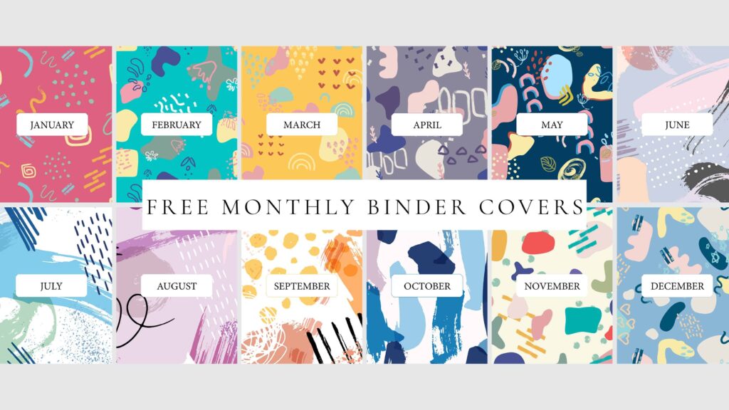 FREE Printable Monthly Binder Covers My Printable Home