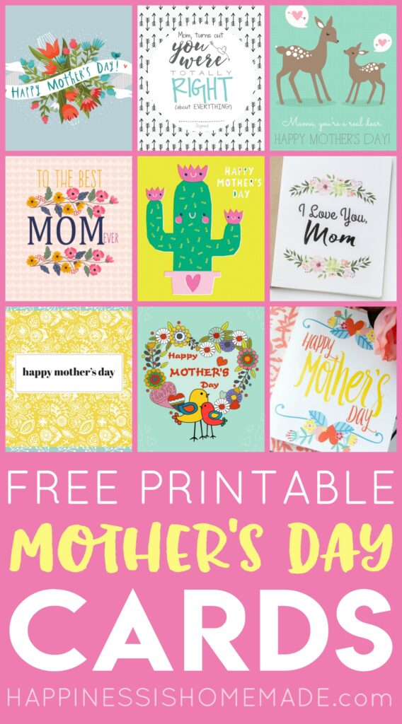 Free Printable Mother s Day Cards Happiness Is Homemade