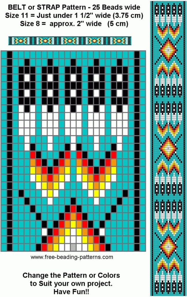 Free Printable Native American Beading Patterns Motifs De Perle Natifs Loom Bands Motifs De Perlage Libre