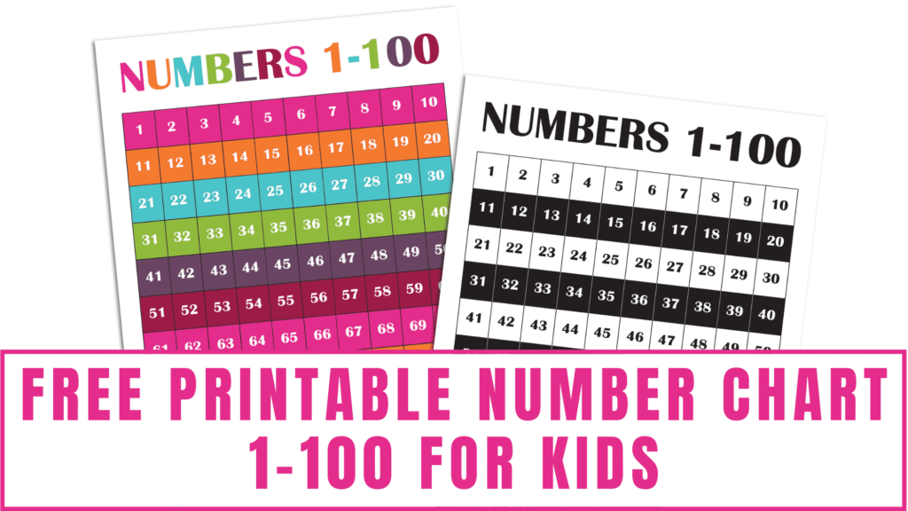 Number Chart 1-100 Free Printable