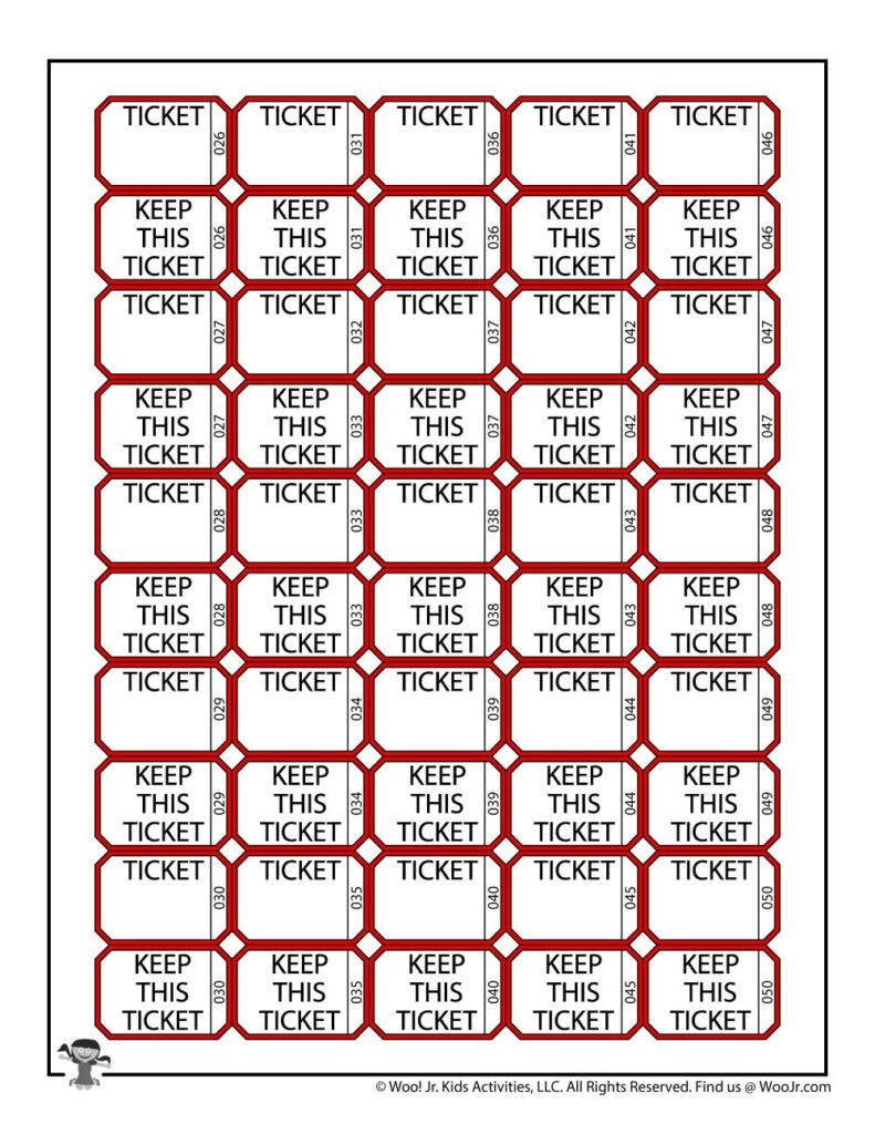 Free Printable Raffle Tickets Pdf