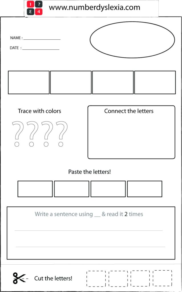 Free Printable Orton Gillingham Worksheet With Template PDF Number Dyslexia