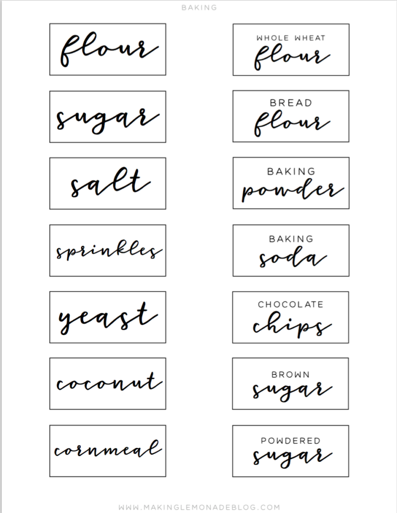 Free Printable Pantry Labels To Organize Your Kitchen Making Lemonade Pantry Labels Printable Pantry Labels Template Pantry Labels Printable Free
