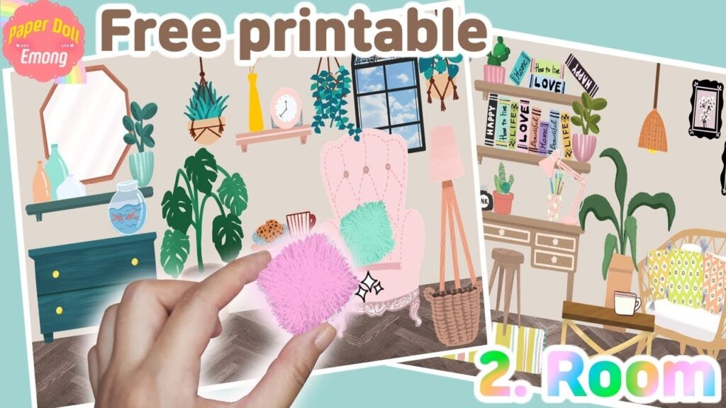 Free Printable Paper Doll House How To Make A Living Room For Dolls Paper Quiet Book Dollhouse YouTube