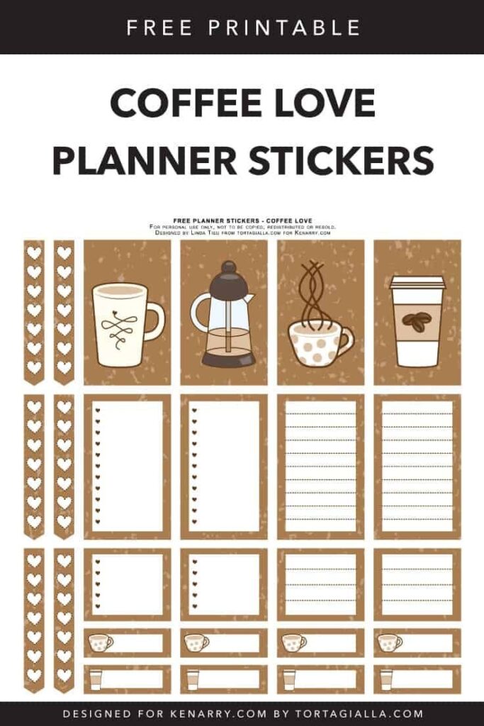 Free Printable Planner Stickers For Coffee Lovers Free Printable Planner Stickers Printable Planner Stickers Happy Planner Stickers