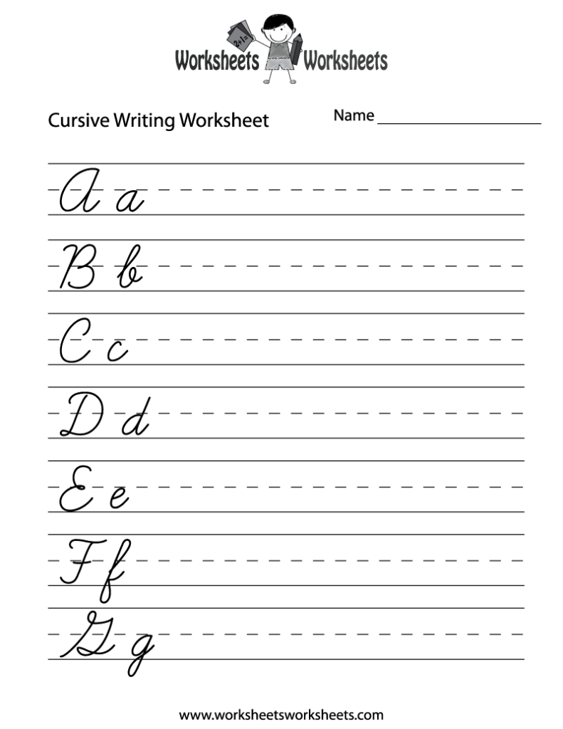 Free Printable Practice Cursive Writing Worksheet