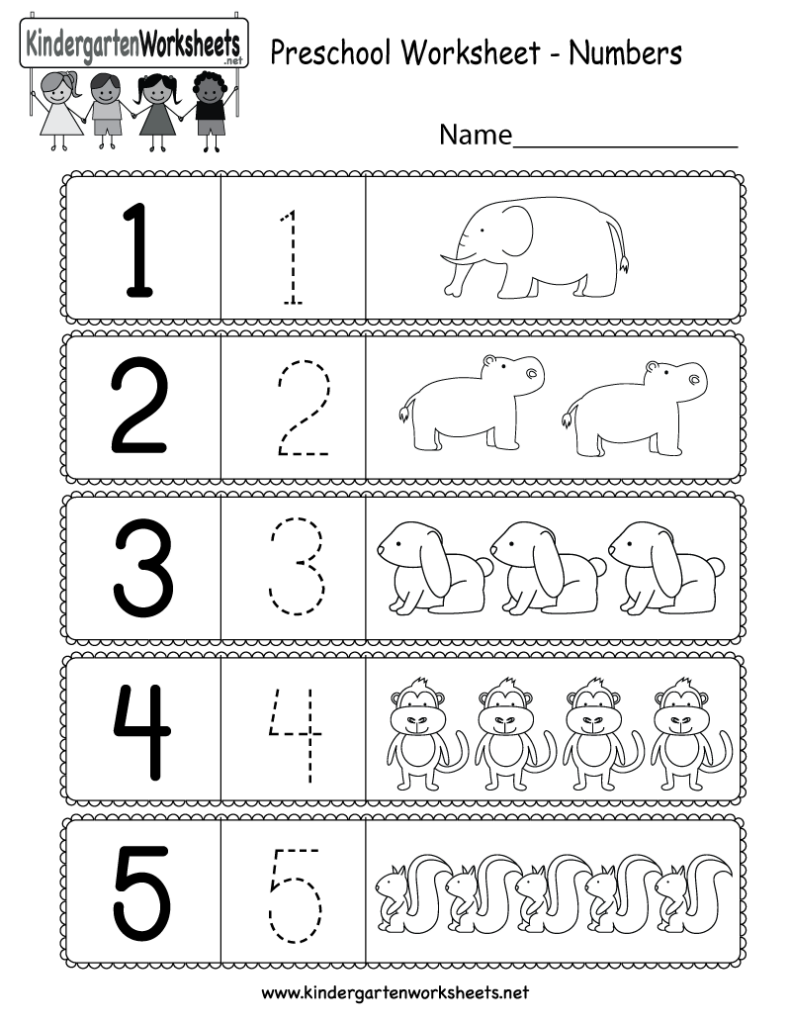 Free Printable Preschool Worksheet Using Numbers For Kindergarten