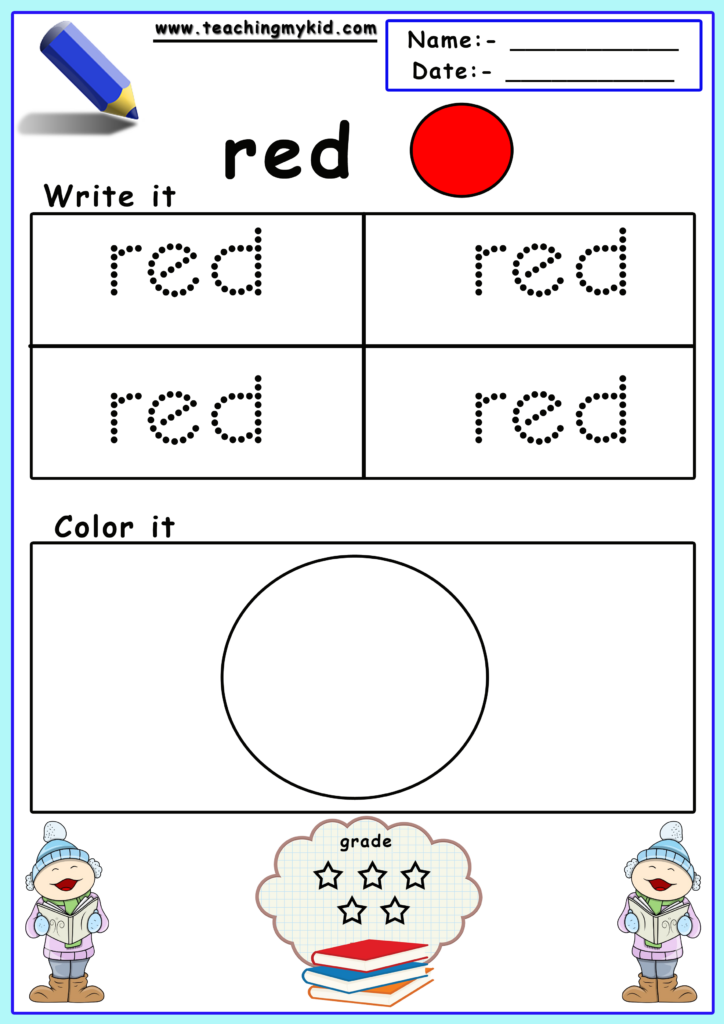 Free Printable Preschool Worksheets Color Identification Teaching My Kid