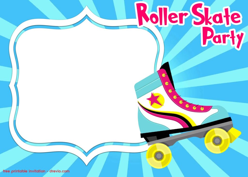 FREE Printable Roller Skating Invitation Template Download Hundreds FREE PRINTABLE Birthday Invitation Templates