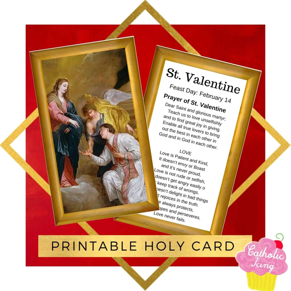 Free Printable Saint Valentine Prayer Card